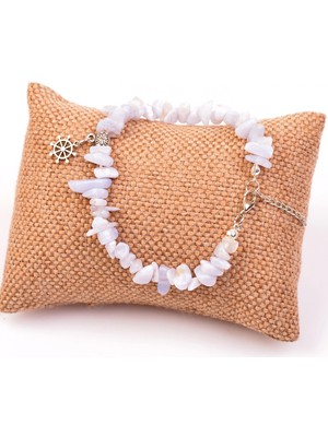 Taş Sandığı Kalsedon Taşı Şekilsiz Bileklik