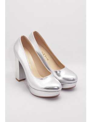 Çnr&Dvs Gümüş Kristal Kadın Topuklu Ayakkabı 2002CNR