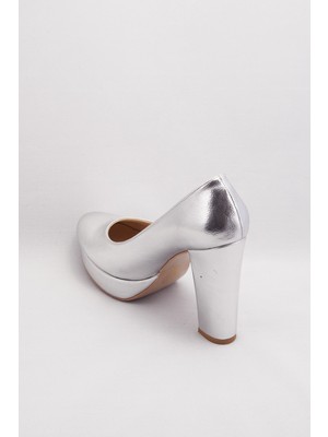 Çnr&Dvs Gümüş Kristal Kadın Topuklu Ayakkabı 2002CNR