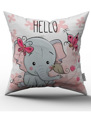 Cango Home Hello Filli Yastık Kırlent Kılıfı