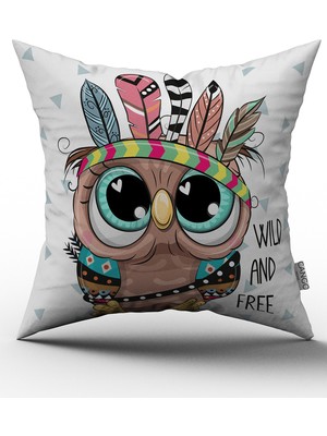 Cango Home Kızılderili Baykuş Yastık Kırlent Kılıfı