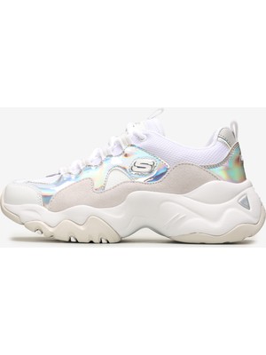 Skechers D'LİTES 3.0-LİQUİD SİLVER Kadın Beyaz Sneakers - 13380 WNT