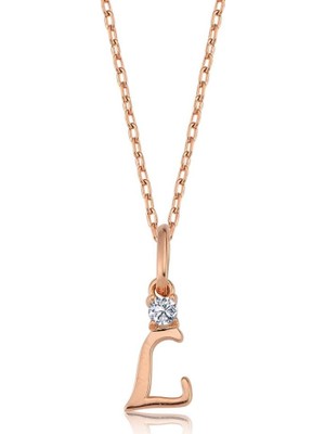 Mia Vento Mikro Minimal L Harfi Rose Gümüş Kolye