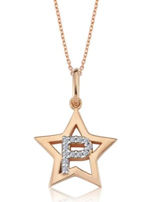 Mia Vento Yıldız P Harfi Rose Gümüş Kolye