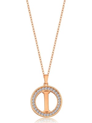 Mia Vento Işıltılı I Harfi Rose Gümüş Kolye