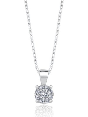 Mia Vento 0.25 Karat Effective Diamond Koronet Gümüş Tektaş Kolye