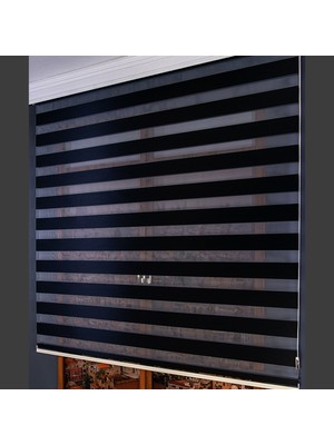 Anıper Zebra Perde Siyah Beyaz Geçişli Bamboo 70 x 200 cm