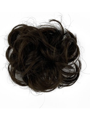 Eva Peruk Saç Lastikli Topuz Toka Koyu Kumral