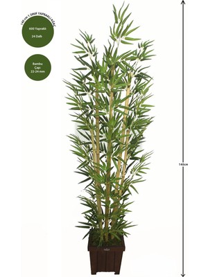 Yapay Çiçek Deposu Bambu Ağacı 6 Gövde 140 Cm(1.sınıf Yaprak 600 Yapraklı