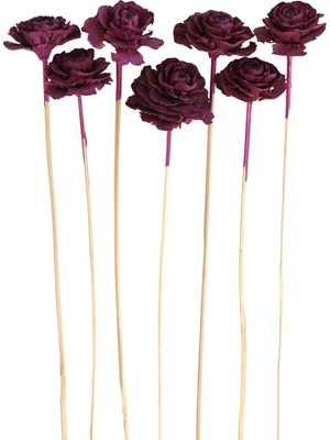 Yapay Çiçek Deposu Cedar Rose 7li Demet 45 cm Erguvan