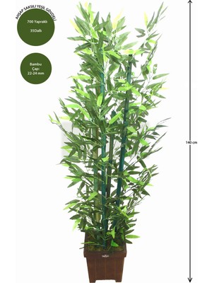 Yapay Çiçek Deposu Yapay Bambu Ağacı 6 Gövde Yeşil Renk Bambulu 140 cm MODEL14