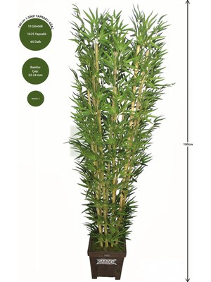 Yapay Çiçek Deposu Bambu Ağacı 10 Gövde 180 Cm1.sınıf Yaprak)
