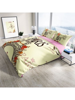 Monohome Cattleya Paris  Pamuk Saten Çift Kişilik Nevresim Takımı