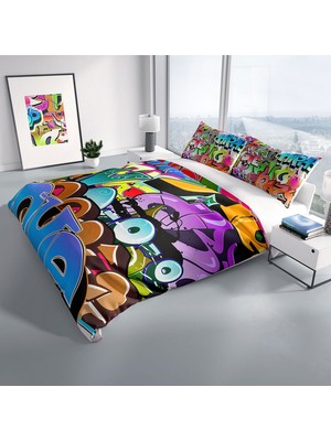 Monohome Cattleya Graffiti  Pamuk Saten Çift Kişilik Nevresim Takımı