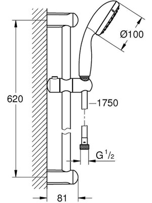 Grohe Tempesta 100 Sürgülü Duş Seti 2 Akışlı 2759810E