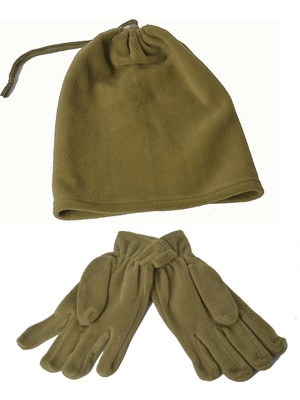 Erdoğanlar 3 Fonksiyonlu Polar Kışlık Bere-Eldiven Siyah,nano