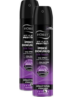 Hobby İpeksi Dokunuş Güçlü Tutuş Saç Spreyi 2 x 250 ML