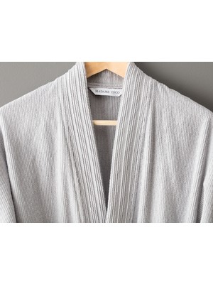 Madame Coco Stripe Kimono Unisex %100 Pamuk Bornoz - Otel Koleksiyon