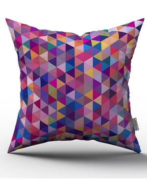 Cango Home  Renkli Geometrik Yastık Kırlent Kılıfı 329