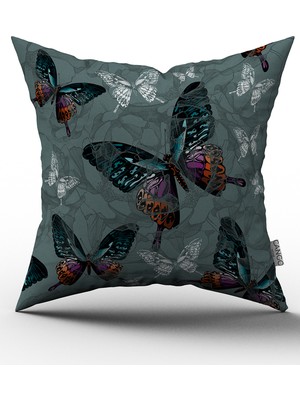 Cango Home Kelebek Renkli  Yastık Kırlent Kılıfı 033