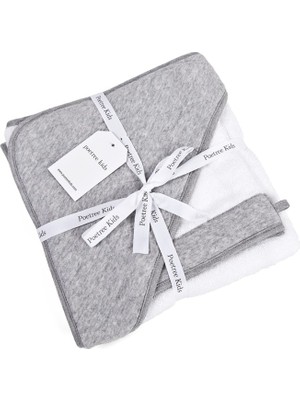 Poetree Star Grey Melange Kundak Havlu + Kesesi
