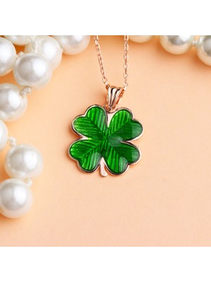 Glorria Gümüş Yonca Kolye