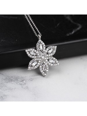 Glorria Gümüş Çiçek Kolye