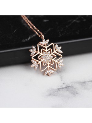 Glorria Gümüş Kar Tanesi Kolye