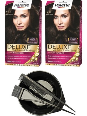 Palette Deluxe Set Saç Boyası 3.0 Koyu Kahve X2+ Saç Boyama Seti