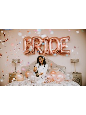 Bi Dolu Mutluluk Bride Rose Gold Folyo Balon 100 cm