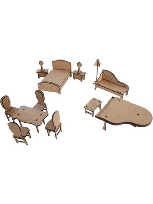 3D Sergi 3D Ahşap Puzzle Ev Eşyaları Set 3 - 65 Parça