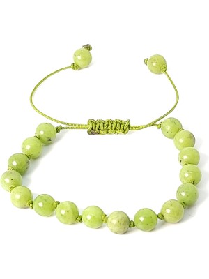 Kanada Yeşim Taşı Örme Bileklik 6 mm