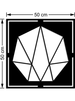 New Jargon Geometrik Üçgen Parça Detaylı Desen Duvar Ev Aksesuarı Ahşap Tablo 50 x 50 cm