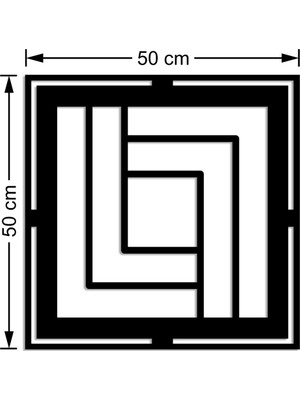 New Jargon Geometrik Parçalı Kare Geometrik Form Duvar Oda Aksesuarı Ahşap Tablo 50 x 50 cm