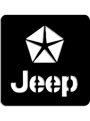 New Jargon Yıldızlı Jeep Araba Logosu Duvar Oda Ev Aksesuarı Ahşap Tablo 49 x 50 cm