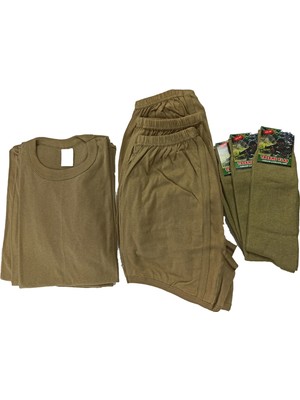 Mercantex Asker Iç Çamaşır Fanila Takımı 3lü ve Çorap