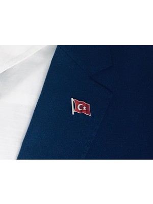 Merit Collection Dalgalı Türk Bayrağı-2 Yaka Rozeti Özel Kadife Kutusunda