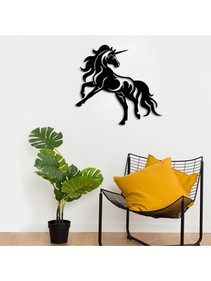 Mıgnatıs Ayakları Havada Unicorn Yapıştırma Duvar Oda Ev Aksesuarı Ahşap Tablo 50 x 46 cm