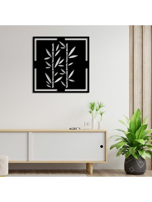 Mıgnatıs Denge Sazlık Bambu Ağacı Duvar Oda Ev Aksesuarı Ahşap Tablo 50 x 50 cm