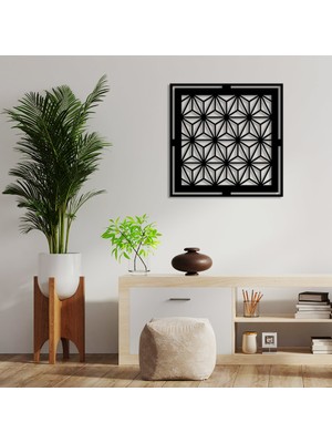 Mıgnatıs Geometrik Geometrik Kare Form Duvar Ev Aksesuarı Ahşap Tablo 50 x 50 cm