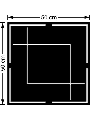 Mıgnatıs Geometrik Kare Parçalı Geometrik Form Duvar Ev Aksesuarı Ahşap Tablo 50 x 50 cm