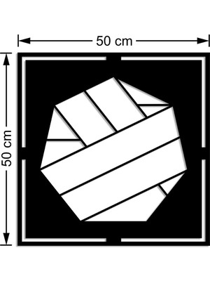 Mıgnatıs Geometrik Parçalardan Oluşan Soyut Form Duvar Aksesuarı Ahşap Tablo 50 x 50 cm