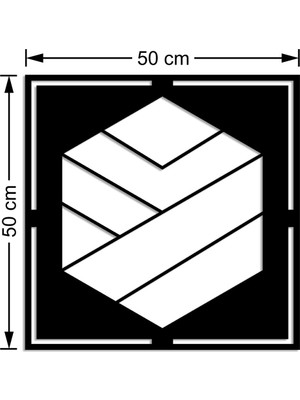 Mıgnatıs Geometrik Parçalardan Oluşmuş Altıgen Duvar Ev Aksesuarı Ahşap Tablo 50 x 50 cm