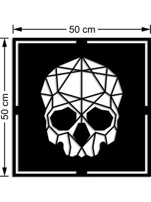 Mıgnatıs Geometrik Parçalardan Oluşmuş Kafatası Duvar Ev Aksesuarı Ahşap Tablo 50 x 50 cm