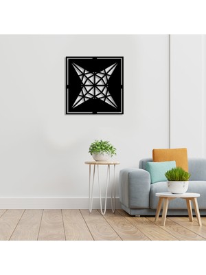 Mıgnatıs Geometrik Parçalı Geometrik Form Duvar Oda Ev Aksesuarı Ahşap Tablo 50 x 50 cm