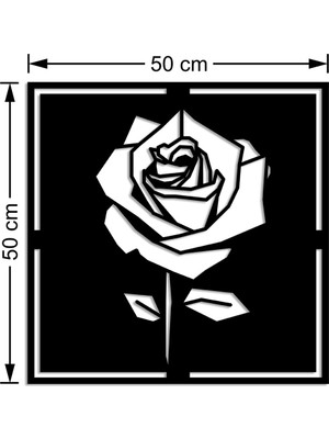 Mıgnatıs Geometrik Parçalı Gül Rose Duvar Oda Ev Aksesuarı Ahşap Tablo 50 x 50 cm