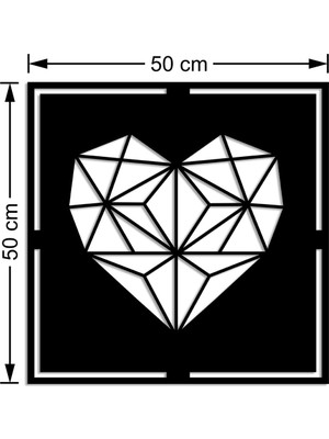 Mıgnatıs Geometrik Parçalı Iç Içe Elmas Desenli Duvar Ev Aksesuarı Ahşap Tablo 50 x 50 cm