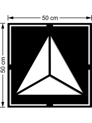 Mıgnatıs Geometrik Üçgen Desenli Geometrik Form Duvar Aksesuarı Ahşap Tablo 50 x 50 cm