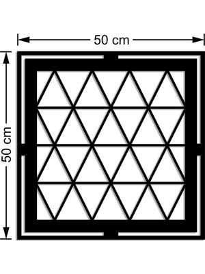 Mıgnatıs Geometrik Üçgen Parçalı Geometrik Form Duvar Ev Aksesuarı Ahşap Tablo 50 x 50 cm