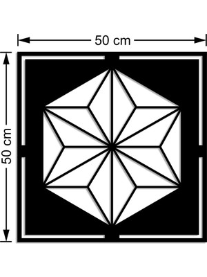 Mıgnatıs Geometrik Üçgenlerden Oluşmuş Yıldız Star Duvar Aksesuarı Ahşap Tablo 50 x 50 cm